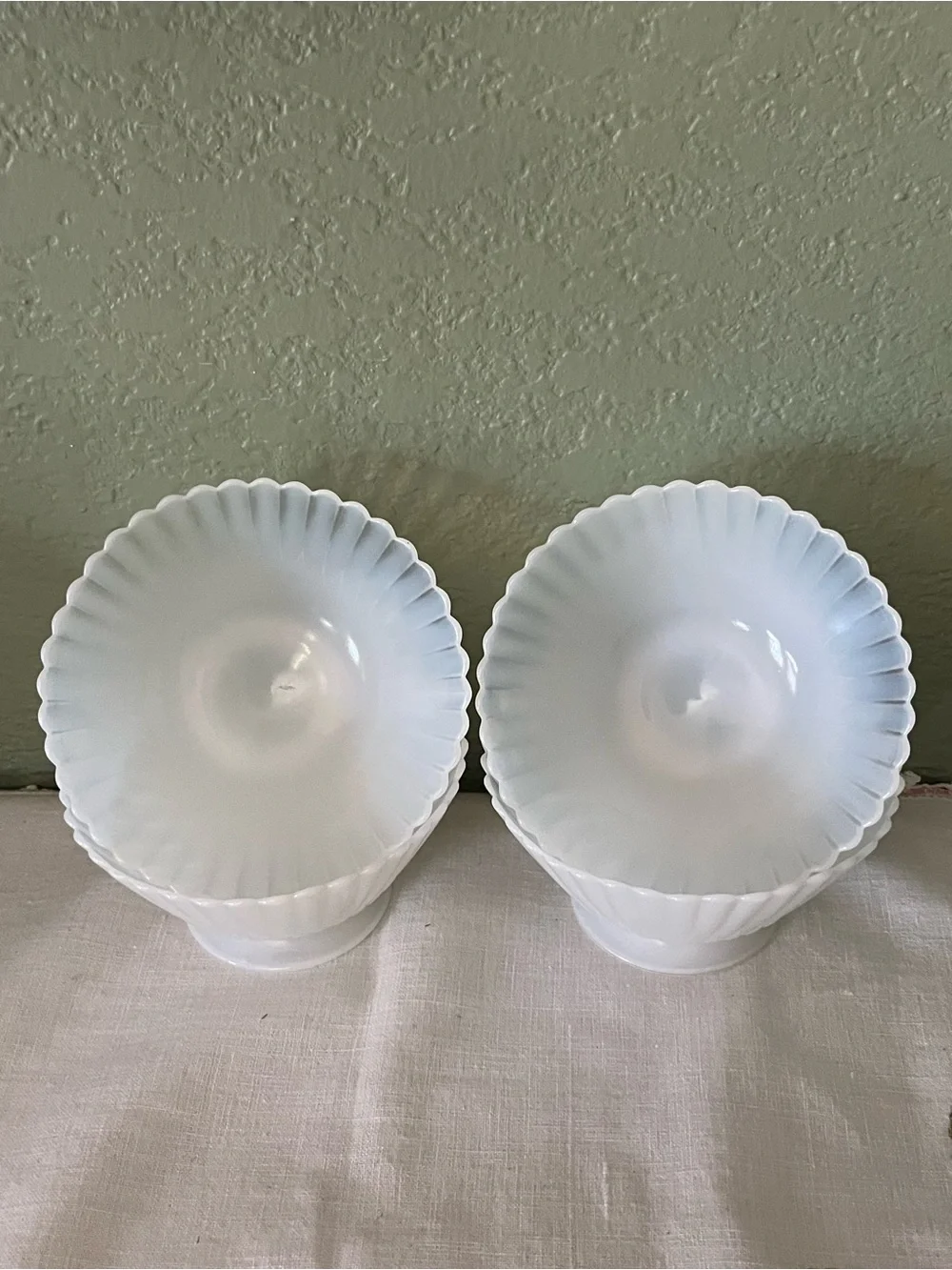 Vintage MacBeth-Evans Monax Petalware Footed Sherbet Bowls Set of 4